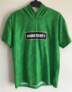 マイクラ　クリーパー　半袖 Tシャツ　フード付き　サイズ150 ☆ユーズド