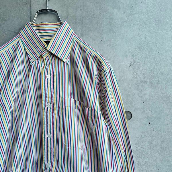 90年代 vintage BDシャツ クレイジーパターン ストライプ