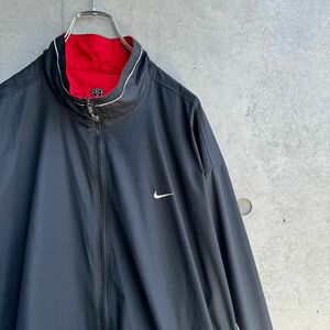 00年代 NIKE GOLF ナイロンジャケット ライン テック Y2K 黒 赤