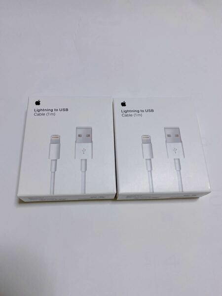 iPhone 純正　2本セット 1m 充電ケーブル ライトニング　アップル充電器 USB Apple 箱入り 