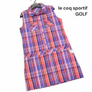 le coq sportif GOLF ルコック スポルティフ ゴルフ 先染め マドラス チェック♪ ノースリーブ ワンピース Sz.L　レディース　K4T00501_4#A