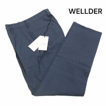 【新品 未使用】 WELLDER ウェルダー 通年 麻 リネン混♪ ストレッチ スラックス パンツ Sz.0　レディース ネイビー 日本製　K4B00360_4#R_画像1