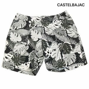 美品★ CASTELBAJAC カステルバジャック 春夏 リーフ 総柄♪ ショート パンツ Sz.42　レディース　K4B00357_4#P