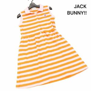 JACK BUNNY!! ジャックバニー パーリーゲイツ ボーダー♪ ノースリーブ シャツ ワンピース Sz.1　レディース ゴルフ 日本製　K4T00537_4#A