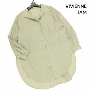 21SS★ VIVIENNE TAM ヴィヴィアンタム 長袖 オーバーサイズ♪ 長袖 シアー ロング シャツ ブラウス Sz.38　レディース　K4T00567_4#A