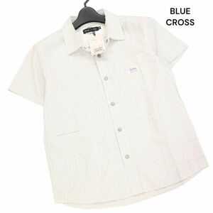 【新品 未使用】 BLUE CROSS ブルークロス 春夏 半袖 ストライプ シャツ Sz.M 150　子供服 キッズ 男の子　K4T00615_5#A