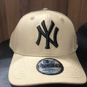 ニューエラ NY キャップ ベージュ 男女用 フリーサイズ NEWERA CAP 帽子 の画像2