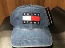 トミージーンズデニム TOMMY JEANS キャップ 帽子 ブルー 青系 フリーサイズ　男女用 _画像2