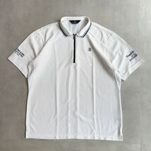 MunsingWear マンシングウェア　ゴルフウェア ハーフジップ　半袖ポロシャツ　ホワイト　メンズLL 美品_画像1