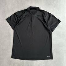 adidas アディダス ゴルフウェア 半袖ポロシャツ　スリーストライプ　ブラック　メンズL_画像6