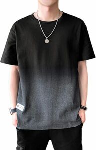 【XL】Tシャツ メンズ 半袖 夏服 綿 ビッグt グラデーション カットソー カジュアル ゆったり おしゃれ 丸襟 快適