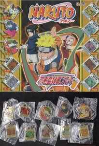 y_z★『NARUTO ナルト 忍者登録書プレート』全10種■サスケ/サクラ/カカシ/イルカ■ガシャポン メタルプレート.キーチェーン.キーホルダー