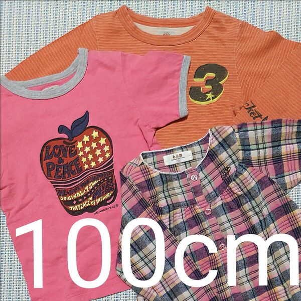 100cm子供服　まとめ売り　半袖、長袖Tシャツ