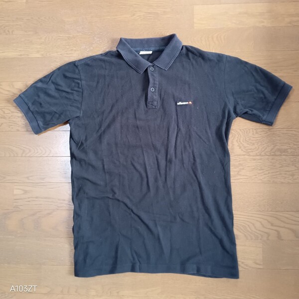 052【即決・送料無料】 ellesse エレッセ 半袖ポロシャツ メンズL ブラック