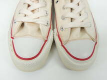 80S VINTAGE デッドストック 新品 US 3 1/2 22.5cm コンバース CONVERSE USA製 当て布 囲みロゴ オールスター ハイ アンブリーチドホワイト_画像5