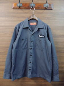 ★ テンダーロイン TENDERLOIN T-WORK SHIRT ワッペン パッチ ポリコットン 長袖 ワーク シャツ Mサイズ グレー系