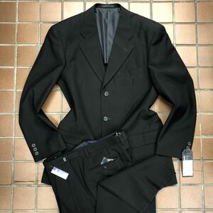 【新品】スリム　リクルートスーツ　喪服　礼服/Y6 サイズL ウエスト90/ブラック　黒/ノーベンツ/サラサラ生地/冠婚葬祭　アジャスター付