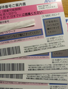 最新☆ＡＮＡ株主優待券４枚（2024/6/1～2025/5/31）＋グループ優待券