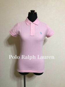 Polo Ralph Lauren ポロ ラルフローレン スキニー レディース 鹿の子 ポロシャツ トップス サイズXS 半袖 ピンク