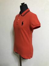 【美品】 Polo Ralph Lauren Golf ポロ ラルフローレン レディース ゴルフ ウェア ビッグポニー トップス サイズS 半袖 橙_画像9