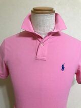 【良品】 Polo Ralph Lauren ポロ ラルフローレン スリムフィット 鹿の子 ポロシャツ トップス サイズS 半袖 ピンク170/92A_画像3