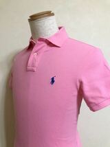 【良品】 Polo Ralph Lauren ポロ ラルフローレン スリムフィット 鹿の子 ポロシャツ トップス サイズS 半袖 ピンク170/92A_画像7