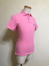 【良品】 Polo Ralph Lauren ポロ ラルフローレン スリムフィット 鹿の子 ポロシャツ トップス サイズS 半袖 ピンク170/92A_画像8