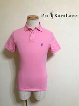 【良品】 Polo Ralph Lauren ポロ ラルフローレン スリムフィット 鹿の子 ポロシャツ トップス サイズS 半袖 ピンク170/92A_画像1