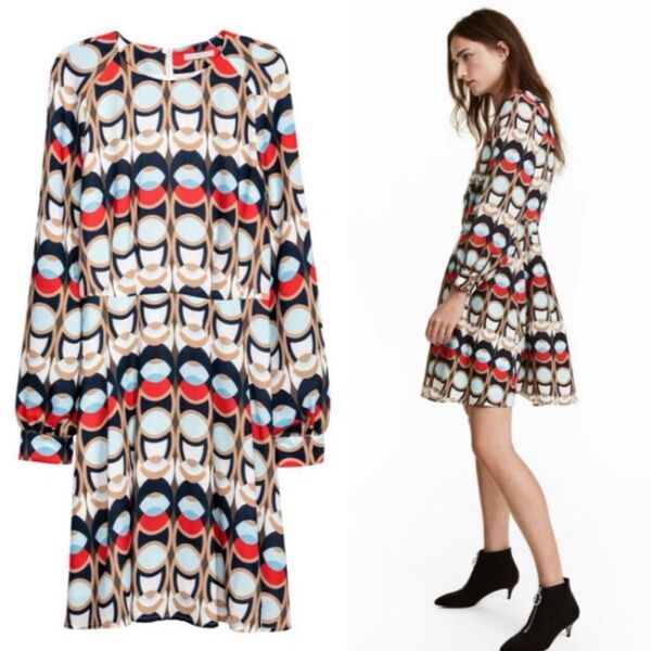 h&m レトロ柄 ワンピース
