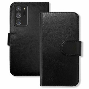 (新品) Galaxy Note20 Ultra 5G SC-53A SCG06手帳型 ケース (ブラック) PUレザー カード収納 フリップ カバー スマホ f2-m-sc53a-bk