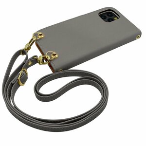 (新品) AXON 7 mini ZTE スマホショルダー 手帳型 ケース(手帳アッシュグレー×アッシュグレー ) くすみ かわいい