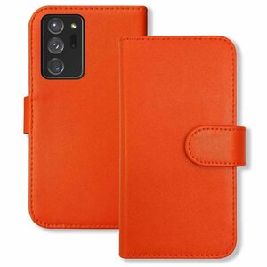 (新品) Galaxy Note20 Ultra 5G SC-53A SCG06 手帳型 ケース (オレンジ) PUレザー カード収納 フリップ カバー スマホ f2-m-sc53a-or