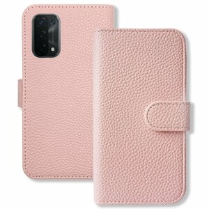 (新品) OPPO A54 5G OPG02 手帳型 ケース (サクラ) PUレザー シボ くすみ ニュアンスカラー カバー スマホ おしゃれ f49-m-opg02-sakr