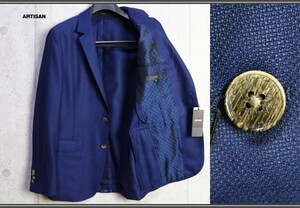 新品アルチザン 春夏 日本製 一重仕立て フレスコ メッシュ ジャケットM紺 定価9.2万円/ARTISAN MEN