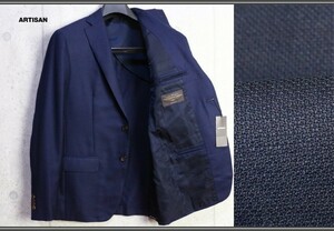 新品アルチザン 春夏 日本製 イタリア製 カノニコ ホップサック ジャケットL濃紺 定価9.2万円/ARTISAN MEN2