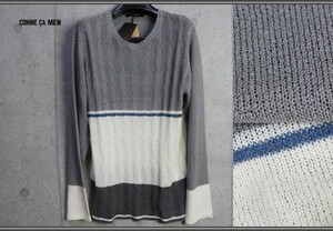  new goods Comme Ca men top class spring summer high performance material Japanese paper (ma garlic chive flax ) crew neck summer knitted sweater M ash / regular price 2.2 ten thousand jpy /COMME CA MEN2