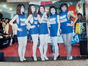 マルカツ　レースクイーン　5人整列セクシー青衣装　1992年　大阪モーターショー　生写真　極美品　超希少