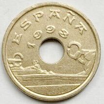 海外コイン　スペイン　25ぺセタ記念硬貨　穴　1993年_画像2