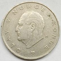 海外コイン　ノルウェー　5クローネ　1975年　29.5mm_画像2