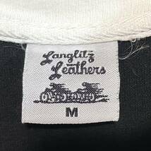 ラングリッツレザー ラグランスリーブ 七分袖 Tシャツ ロンT USA製 白黒 ホワイト ブラック M _画像5