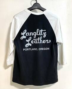  Langlitz Leathers la gran sleeve 7 minute sleeve T-shirt long T USA made white black white black M