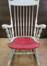 ○ TAIHEI 太平 ロッキングチェア 木製 椅子 揺り椅子 白 ホワイト ○K05-0503_画像3