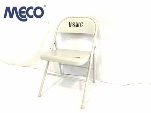 【米軍放出品】☆未使用品 MECO 折り畳みイス USMC オフィス パイプ椅子 1脚 (160) ☆XE17EK-2-W#24