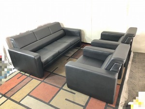 [ the US armed forces discharge goods ] reception 3 point set 3 seater . sofa ×1 legs /1 seater . sofa ×2 legs imitation leather sofa chair chair living (E/F) BE2CM-W#24