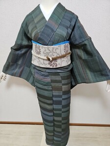 su..#107[ single .] silk .. woven hand dyeing fine pattern sleeve length 68cm rust ., Goryeo . door series 