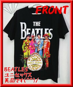 ap00051◆衣類/半袖Tシャツ/Mサイズ/rock yeah THE BEATLES ザ・ビートルズ/黒/古着