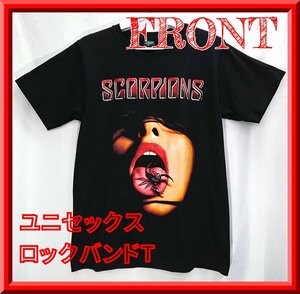 ap00045◆衣類/半袖Tシャツ/Lサイズ/ROCKY ROAD SCORPIONS スコーピオンズ/黒/古着