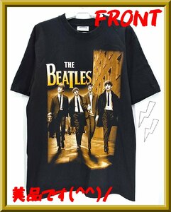 ap00065◆衣類/半袖Tシャツ/Lサイズ/The Roxx THE BEATLES ザ・ビートルズ/黒/古着