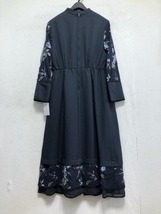 新品☆LL紺系♪刺しゅうレース上品ワンピースドレス♪結婚式・パーティ☆a514_画像9