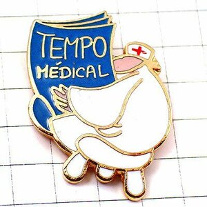 ピンバッジ・白衣のお医者さん医療の新聞 TEMPO-MEDICAL MEDECIN◆フランス限定ピンズ◆レアなヴィンテージものピンバッチ